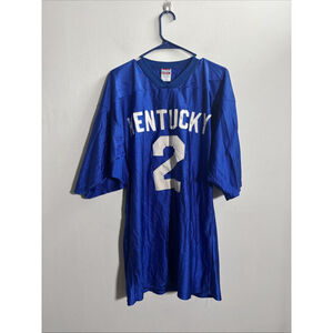 VINTAGE 1980s KENTUCKY WILDCATS NCAA FOOTBALL JERSEY SIZE L 44 BLUE THOMAS #2